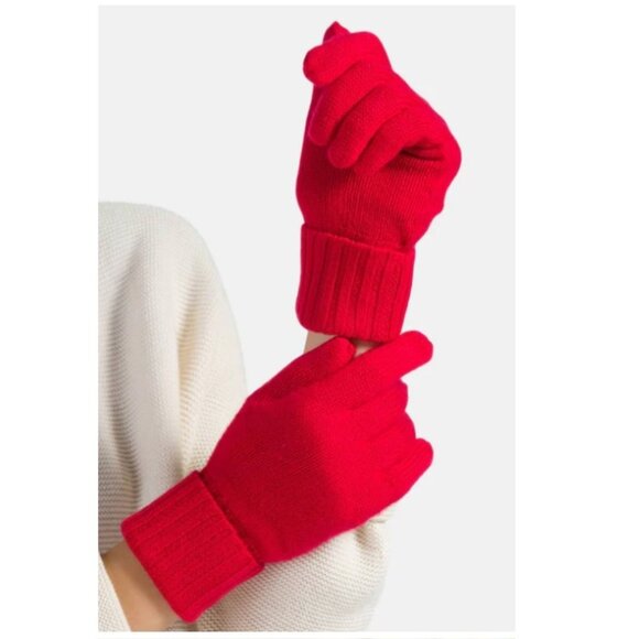 NEW Fishers Finery Women's 100% Pure Imported Red Cashmere Gloves - Picture 1 of 4